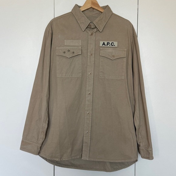 A.P.C. Jean Touitou Mainline Overshirt Beige, Medium - Picture 1 of 12